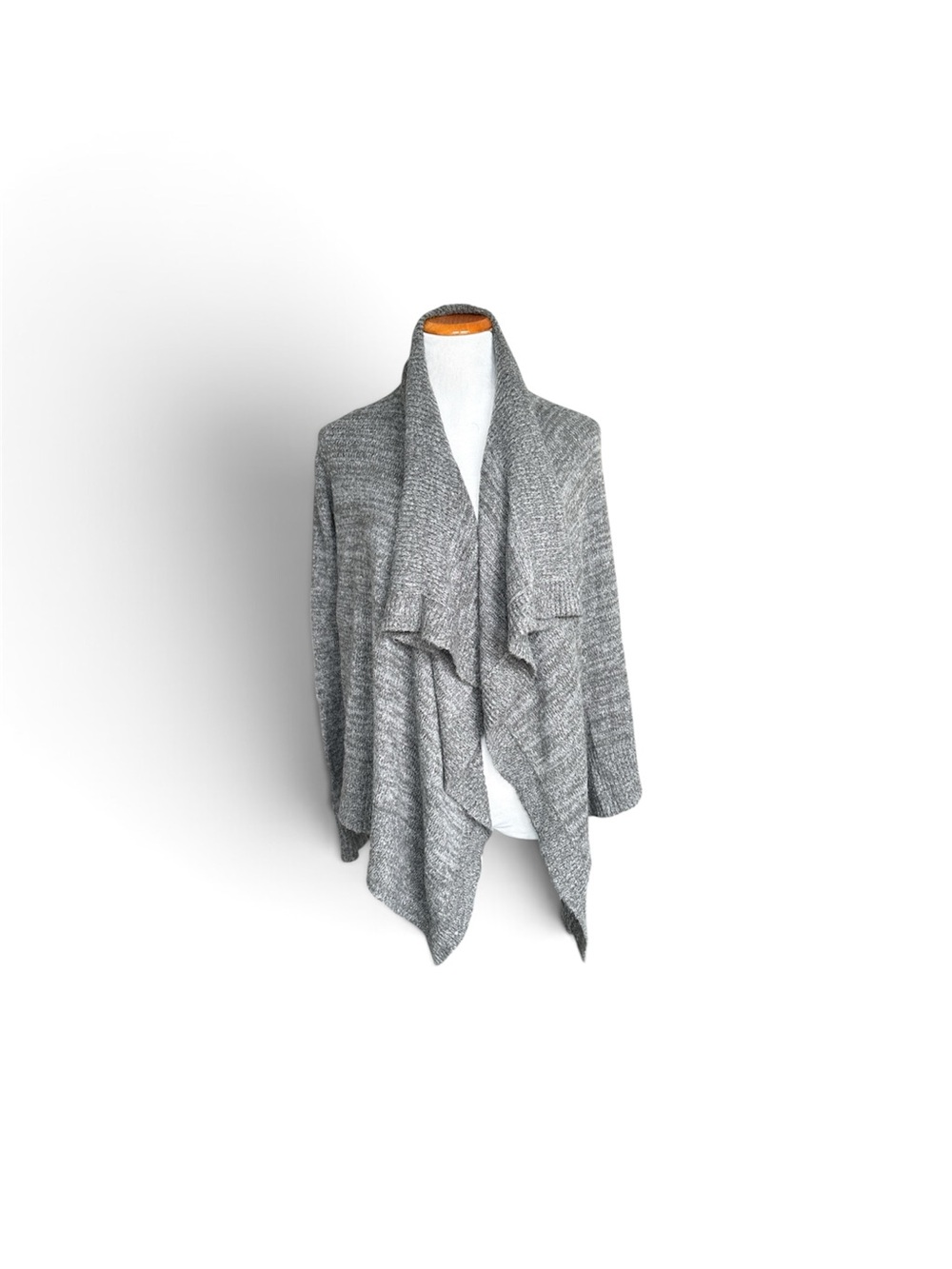 Abercrombie & Fitch Gray Open-Front Waterfall Cardigan